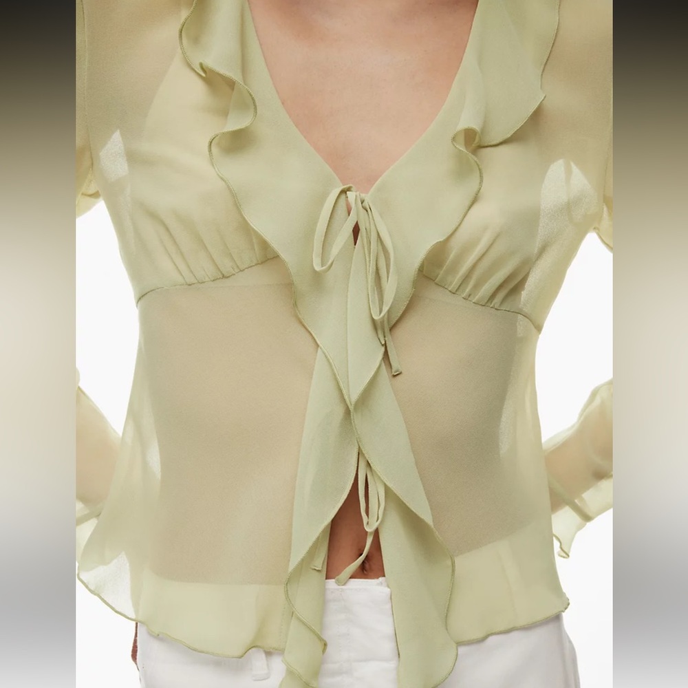 V-Neck Chiffon Ruffle Blosuse - Picture 7 of 8